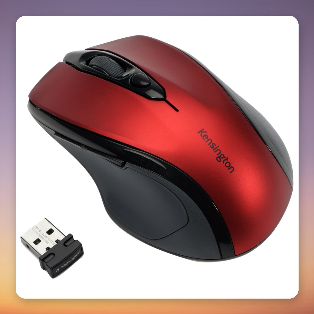 Kensington Pro Fit Mid-Size Wireless Mouse, Ruby Red, 2.4 GHz – image 2