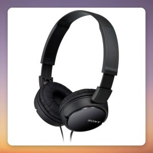 Sony MDR-ZX110 Closed-Back Foldable Headphones, 30 mm Drivers, 1.2 m Cable, Black