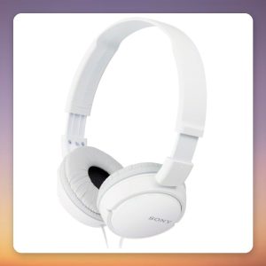 Sony MDR-ZX110 Foldable On-Ear Headphones, White, 30 mm Drivers, 3.5 mm Wired