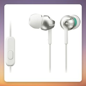 Sony MDR-EX110AP In-Ear Headset with Mic, White, 3.5 mm, 1.2 m Cable