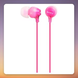 Sony MDR-EX15APPI In-Ear Headphones, Pink, 3.5 mm, 9 mm Drivers