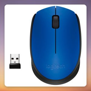 Logitech M171 Wireless Mouse, Blue, 2.4 GHz USB Receiver, Ambidextrous