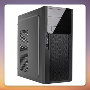 Silverstone PS13 ATX Mid Tower Case, Black, Steel, 2x USB 3.2 Gen 1