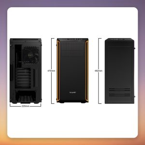 be quiet! Pure Base 600 Window Midi Tower ATX Case, Black/Orange, Tempered Glass