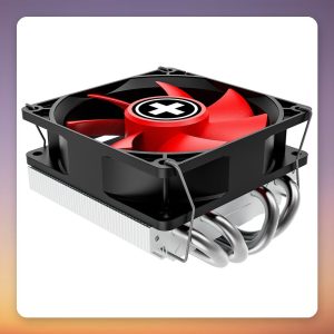 Xilence A404T 92 mm Top-Flow CPU Cooler, 4 Heatpipes, AM4/AM5, Black/Red