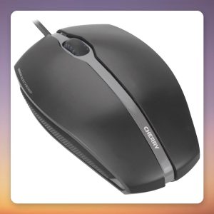 Cherry GENTIX Silent Wired Optical Mouse, 1000 DPI, 1.8 m USB Cable, Black