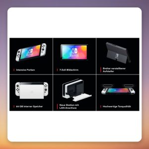 Nintendo Switch OLED Model 64 GB Handheld Console, White