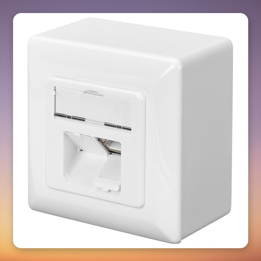 Digitus CAT.6 Data Connection Socket 2x RJ-45 Surface Mount, White
