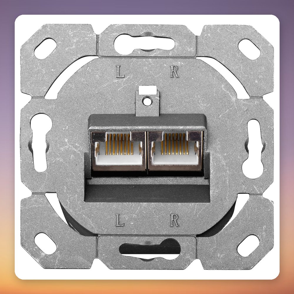 Digitus CAT.6 Data Connection Socket 2x RJ-45 Surface Mount, White – image 3