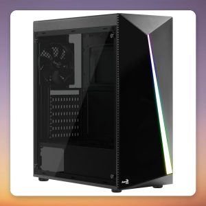 Aerocool Shard ATX Mid-Tower Case, Black, RGB Front, Acrylic Side Panel