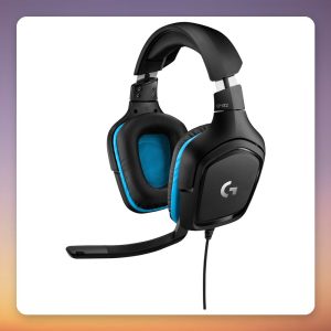 Logitech G432 Wired Gaming Headset, 7.1 Surround, 50 mm Drivers, Black/Blue