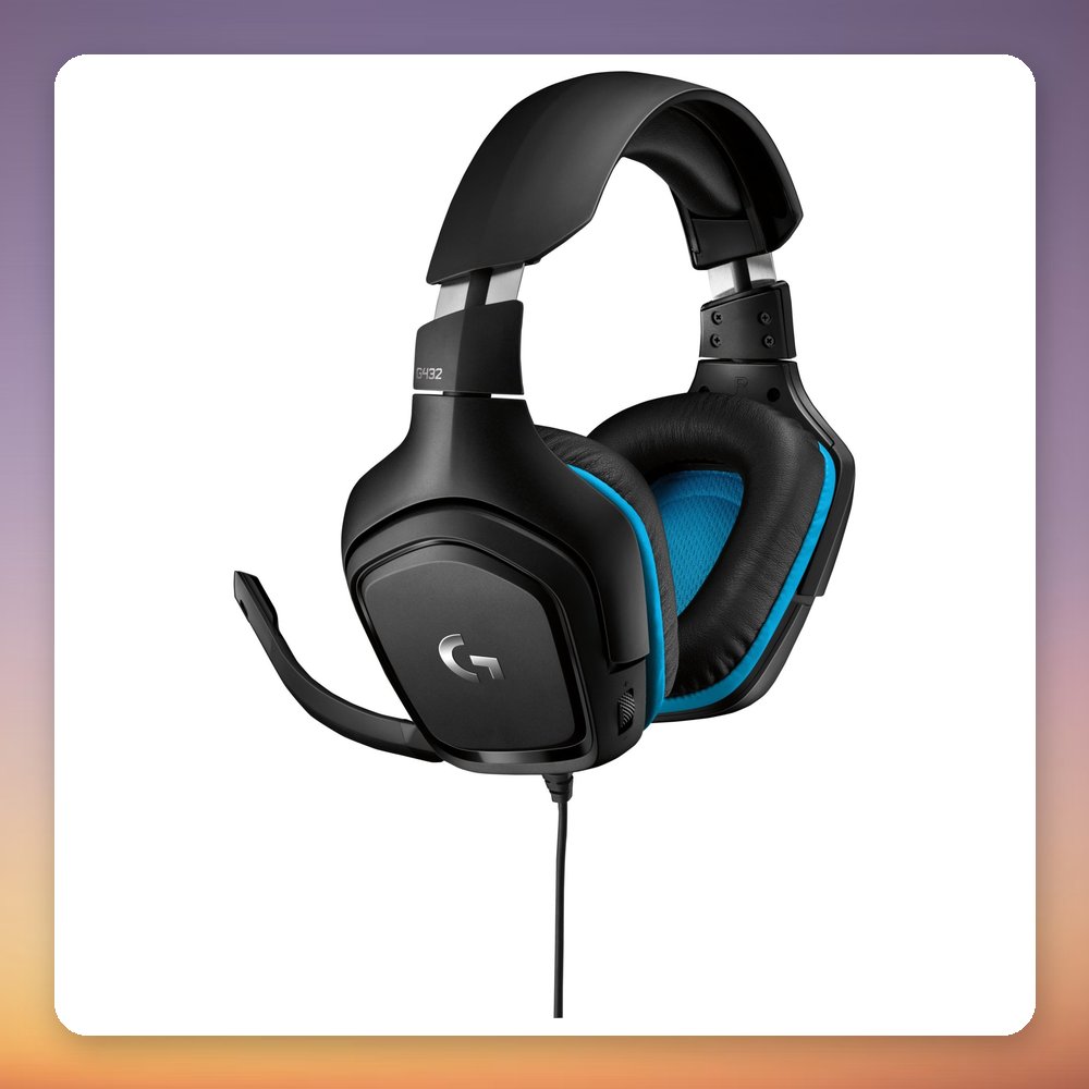 Logitech G432 Wired Gaming Headset, 7.1 Surround, 50 mm Drivers, Black/Blue – image 2