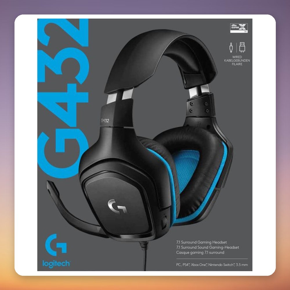 Logitech G432 Wired Gaming Headset, 7.1 Surround, 50 mm Drivers, Black/Blue – image 5