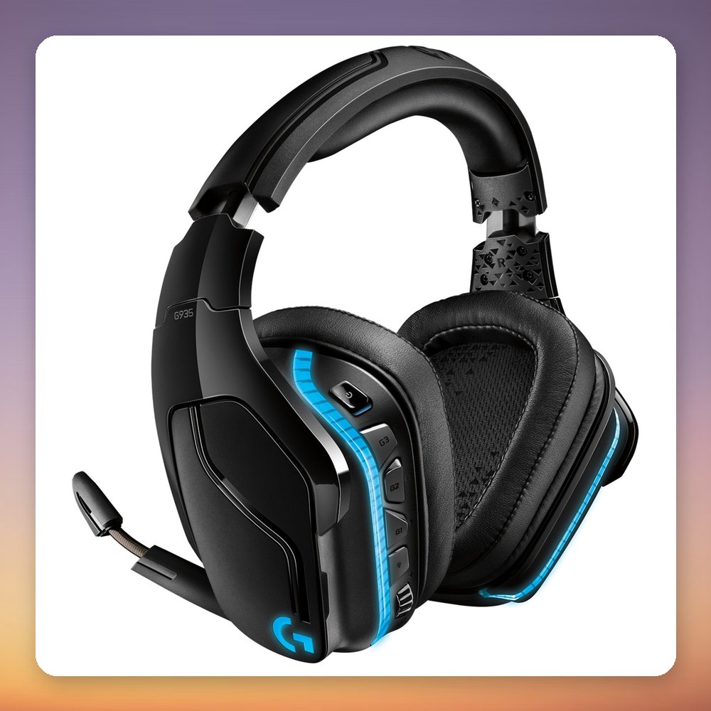 Logitech G935 Wireless 7.1 Surround Gaming Headset, Black, LIGHTSYNC RGB