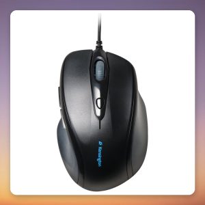 Kensington Pro Fit Wired Full-Size Mouse, 3200 DPI, Black, Right-Handed