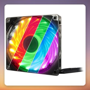 Inter-Tech Argus L-12025 Aura RGB 120 mm PWM Case Fan, Black/Transparent