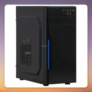 Inter-Tech B-42 ATX Midi Tower PC Case, Black, Blue LED Front Accent