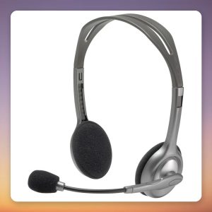 Logitech H110 Wired Stereo On-Ear Headset with Microphone, Silver/Grey