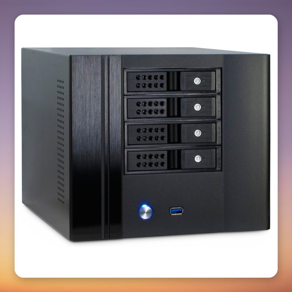 Inter-Tech SC-4004 Mini-ITX Case with 4-Bay Hot-Swap Cage, Black