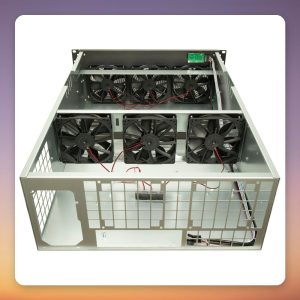 Inter-Tech 4W2 Mining Rack 4U ATX Server Case, Black, 6x 120 mm Fans
