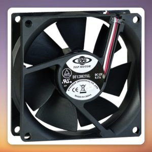 Inter-Tech 80 mm Case Fan 80x80x25 mm 2,200 RPM 3-pin, Black, Bulk