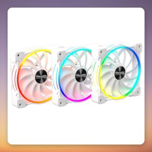 EKL Alpenfoehn Wing Boost 3 High Speed 120 mm ARGB PWM Fans, White, 3-Pack with RF Remote
