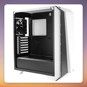 Aerocool Cylon Pro Mid-Tower ATX Case, White/Black, Tempered Glass, RGB