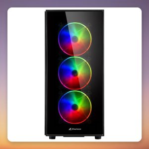 Sharkoon TG5 PRO RGB ATX Mid-Tower Case, Black, Tempered Glass, 4x ARGB Fans