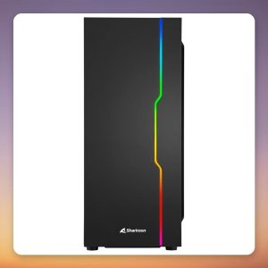 Sharkoon RGB Slider ATX Mid-Tower Case, Black, Tempered Glass, ARGB