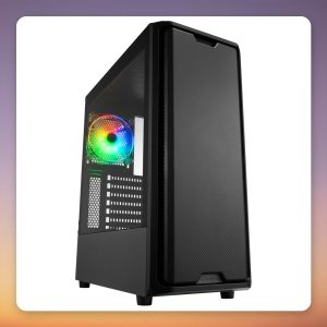 Sharkoon SK3 RGB ATX Mid-Tower Case, Black, Tempered Glass, 1x ARGB Fan