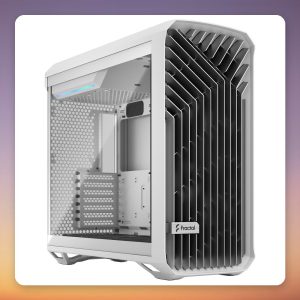 Fractal Design Torrent White TG Clear Tint E-ATX Midi-Tower Case, 5 Fans Included