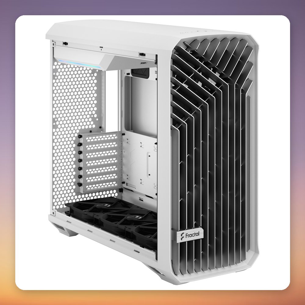 Fractal Design Torrent White TG Clear Tint E-ATX Midi-Tower Case, 5 Fans Included – image 2