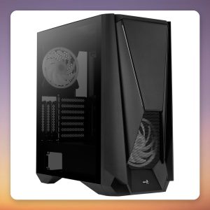 Aerocool Visor Midi Tower Case, Black, Tempered Glass, E-ATX, 2x 140 mm ARGB Fans