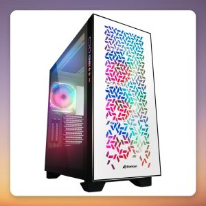 Sharkoon ELITE SHARK CA300H E-ATX Big Tower Case, White, 2x Tempered Glass