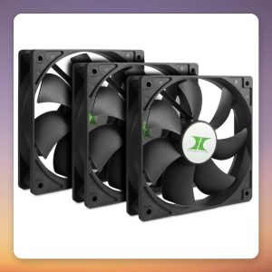 Inter-Tech IPC Fan Set 120 mm PWM Case Fans, Black, 3-Pack