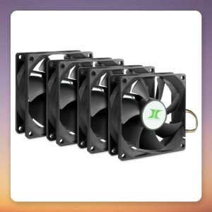 Inter-Tech IPC Fan Set 80 mm PWM Case Fans, Black, 4-Pack