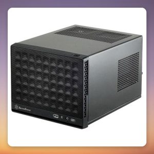 Silverstone SG13B-C Mini-ITX Mini Tower Case, Black, Mesh Front, USB-C