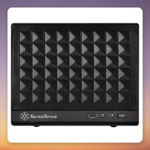 Silverstone SG13B-C Mini-ITX Mini Tower Case, Black, Mesh Front, USB-C