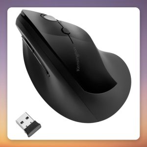 Kensington Pro Fit Ergo Vertical Wireless Mouse, Black, 1600 DPI