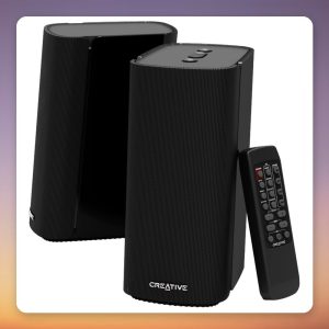 Creative Labs T100 2.0 PC Speakers, 40W RMS, Bluetooth 5.0, Optical, AUX, USB, Black