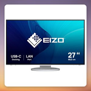 Eizo FlexScan EV2795-WT 27-Inch QHD IPS Monitor, White, KVM Switch, USB-C 70W