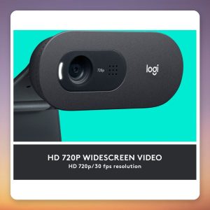 Logitech C505e 720p HD USB Webcam with Long-Range Microphone, Black