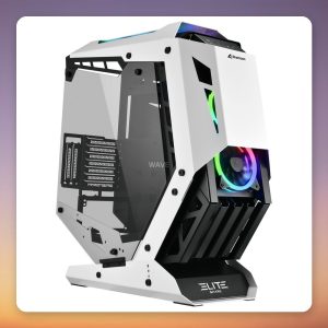 Sharkoon ELITE SHARK CA700 Full-Size ATX Midi-Tower Case, Black/White, Tempered Glass, 5x ARGB Fans