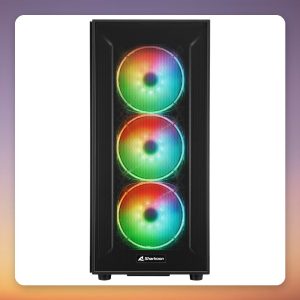 Sharkoon TG6M RGB ATX Mid Tower Case, Black, Tempered Glass, 4x ARGB Fans