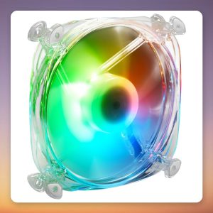 Sharkoon SHARK Disc RGB 120 mm Case Fan, 1000 RPM, Addressable RGB, Transparent