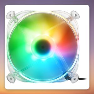 Sharkoon SHARK Disc RGB 120 mm Case Fan, 1000 RPM, Addressable RGB, Transparent
