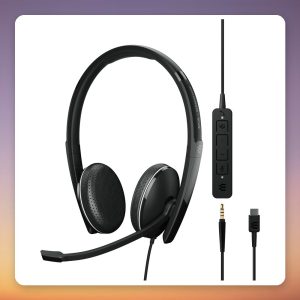 EPOS ADAPT 165T USB-C II Wired Stereo On-Ear Headset, Black