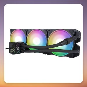 Alphacool Eisbär Pro Aurora 420 mm AIO Liquid CPU Cooler, Black, 3x 140 mm ARGB Fans