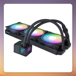 Alphacool Eisbär Pro Aurora 420 mm AIO Liquid CPU Cooler, Black, 3x 140 mm ARGB Fans
