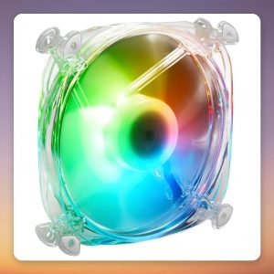 Sharkoon SHARK Disc PWM RGB 120 mm Case Fan, Transparent